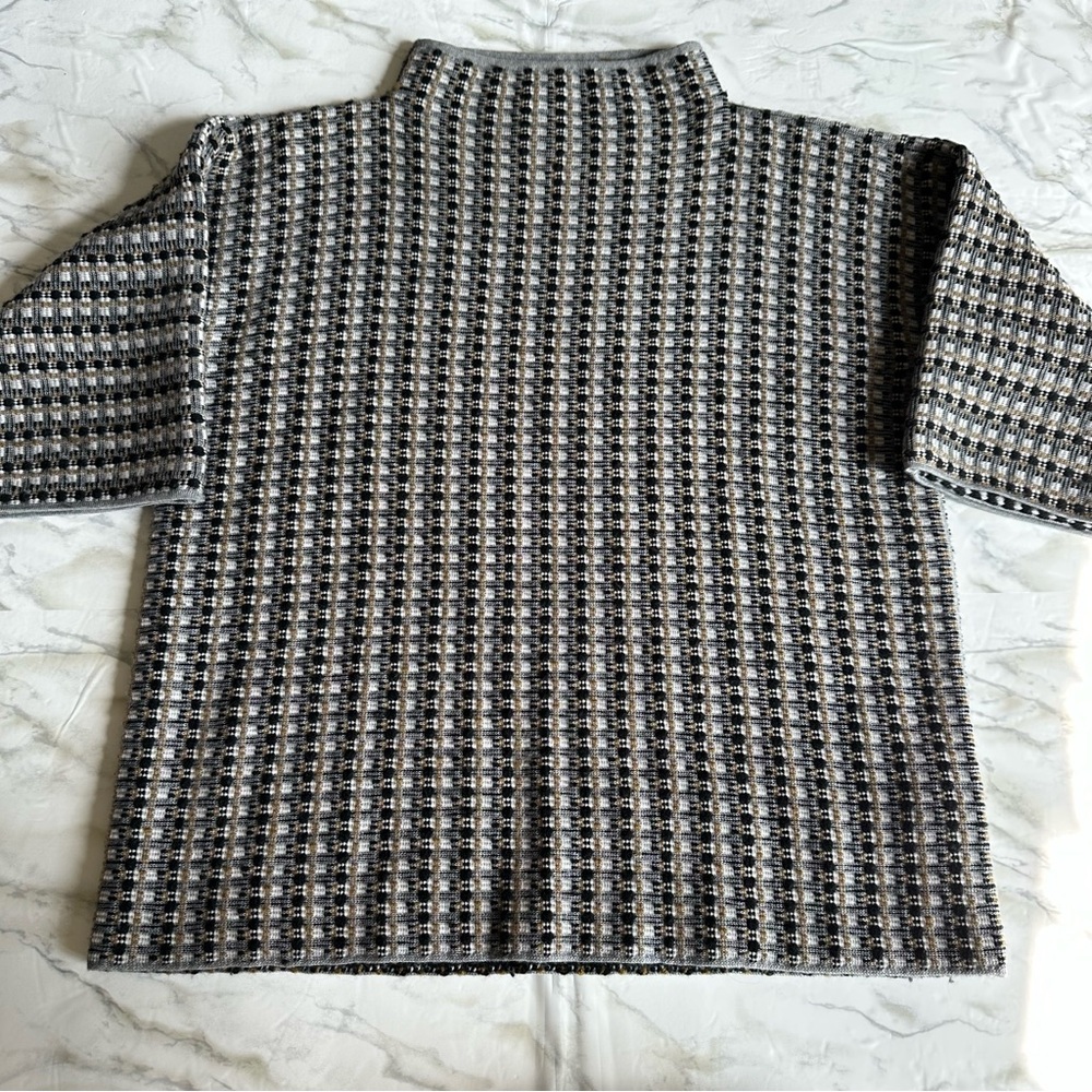Giorgio Armani Sweater Short Sleeve Mock Neck Made In Italy Size 44